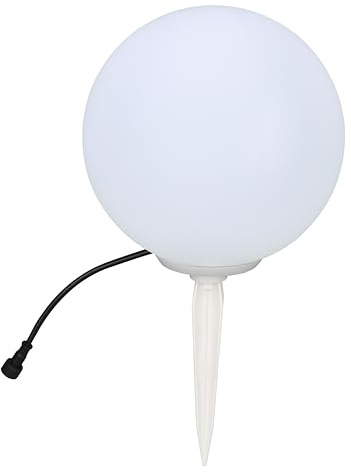BOLD LED Dekokugel für 24V System (inkl. Erdspieß und Abhänghaken, 3000K, IP67, Dimmbar mit Bold Controller) - weiß | 2-in-1 Montage mit Erdspieß oder Haken, 3000K Gartenlampe, kompatibel mit BOLD System, wetterfeste Außenbeleuchtung