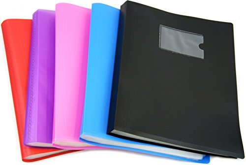 Arpan Random Colour A4 Flexi Display Portfolio Book Folder with 104 Pockets for School, Presentations, Filing, Insurance Financial Document, Interviews and CVS - 1 x Single Folder