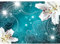 Runa Art Fototapete Lilien Blumen Ornament 352 x 250 cm Vlies Tapeten XXL Moderne Wandtapete Wohnzimmer Schlafzimmer Türkis 9197011a