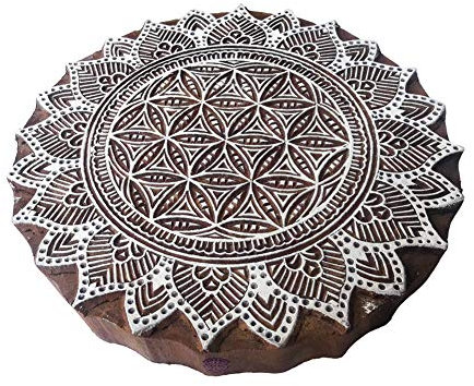 Royal Kraft 8 Inch Exklusiv Drucken Blöcke Groß Mandala Runden Gestalten Großer Holz Stempel