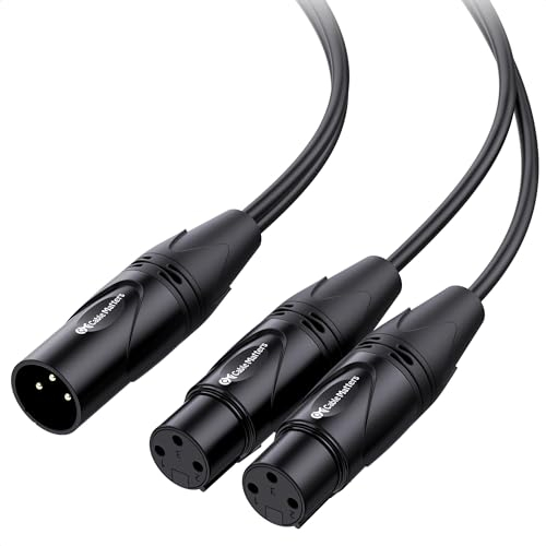 Cable Matters Cable divisor XLR balanceado - Cable XLR Y Splitter macho a 2 hembras (divisor XLR de 1 macho a 2 hembras, XLR macho a doble hembra) de 0,5 m