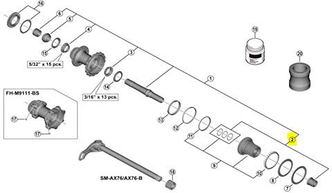 Shimano Spares FH-M9111 right hand cap unit