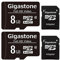 Gigastone Carte Mémoire 8 Go Lot de 2 Cartes, Compatible avec Android Gopro Caméra Samsung, Haute Vitesse idéal pour Portable Full HD Vidéo, U1 C10 Carte Micro SDHC avec Mini étui et Adaptateur SD.