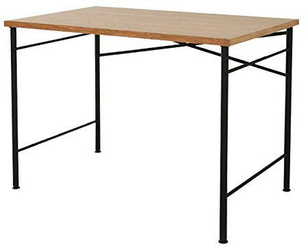 Schreibtisch RENRUIRUI- Computertisch Retro Landhausstil Home Büro Spiel Lernen Workstation Schwarz Metallrahmen Leicht Zu Montieren