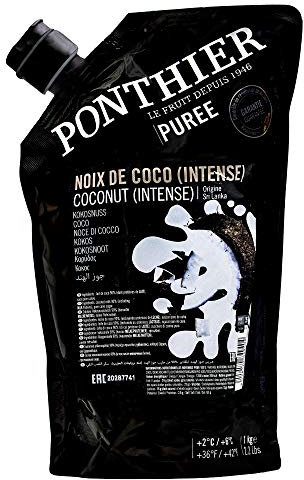 Food-United KOKOSNUSS PÜREE Nüsse-Püree von Ponthier 1KG für Nuss-Smoothie-Bowl-Sorbet-Mousse-Cremé-Cornflakes-Müsli mit ausgewählten Früchten höchster Qualität