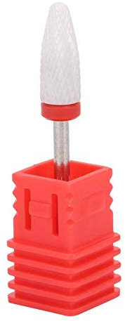 Nail Drill Bit Grinding Stone Corn-Head-Shape Electric Grinding Machine Accessories for Carving, Polishing Nails(Fine Grinding F red Box)