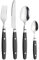 Prima Collection, Set da 24 Posate Serie Country in Acciaio Inox Nichel Free, con Manico Colore: Nero, con Scatola Regalo