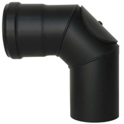 Curva ispezionabile con portello pellet smaltato 100mm