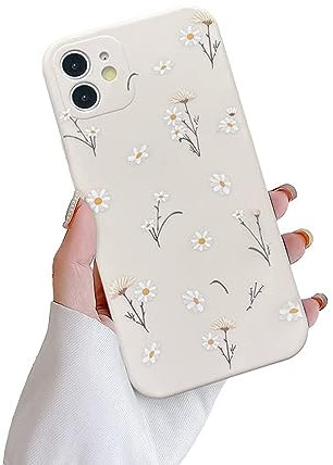 Ownest Kompatibel mit iPhone 11 Hülle, Gänseblümchen Blumen Muster Silikon Floral für Frauen Mädchen Weiche TPU Anti-Kratz Schutzhülle - Weiß