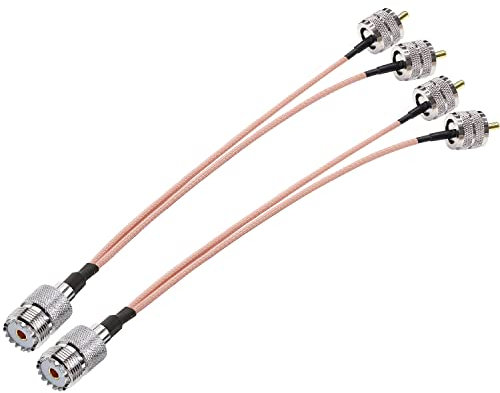 TUOLNK UHF Splitter Cable PL259 SO239 Female to Dual SO239 Male Y Type Extension Cable 8inch (20cm) RG316 V Shaped Combiner Pigtail RF Coax Cable For HAM CB Radio Antenna Load 2 Pack