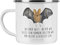 Mr. & Mrs. Panda Camping Emaille Tasse Fledermaus Flügel - Geschenk, Tiere, Emaille Trinkbecher, Metalltasse, Tasse Emaille, Emaille Tasse Camping,