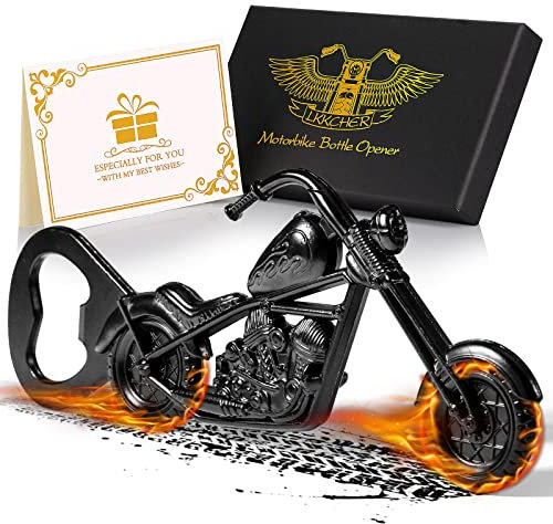 LKKCHER Geburtstagsgeschenk für ihn Papa, Chopper Motorrad Bier Flaschenöffner, Vatertagsgeschenk, Motorrad Geschenke für Männer, Männer Geschenk, Geburtstagsgeschenk für ihn Papa Mann Freund