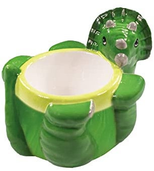 Crockery Critters Egg Cup from Deluxebase – Triceratops Ceramic Egg Holder, Cute Animal Shaped Boiled Egg Cups for Kids and Adults. Fun Novelty Gifts, Kitchen Decor and Tableware.