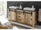 Lomadox Badezimmer Doppelwaschtisch inkl. Unterschrank in Old Style hell Nb. mit anthrazit, B/H/T: ca. 164/91/43 cm