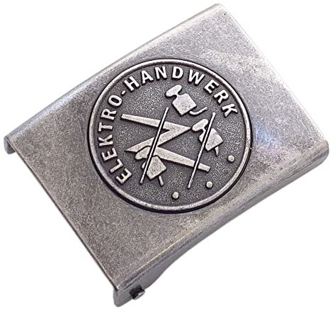 GravurManufakturBerlin Koppelschloss Elektro Handwerk Zunftzeichen Meister, Meisterschüler, Geselle, Lehrling, Alt-Meister vintage