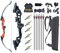 Monleap Archery 51 Takedown Recurve Bogen und Pfeile Set für Erwachsene Rechtshänder Langbogen Kit Metall Riser für Anfänger Schießübungen (rot 40lb)