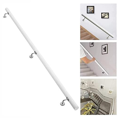 Handlauf für Geländertreppen aus Holz, weiß, kompletter Bausatz, 1m 1,5m 1,8m 2m 2,5m 3m | Handlauf-Haltegriffe aus Holz für die Wandmontage von Innenstufen im Innenbereich (Size : 350cm)