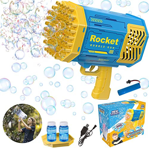 Qunkun Seifenblasenpistole Set, Automatischer Seifenblasenhersteller mit 100ml Seifenblasen Flüssigkeit, Seifenblasenmaschine für Erwachsene und Kinder, Indoor und Outdoor Party, Hochzeit