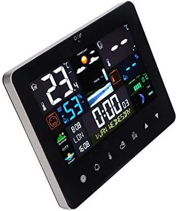 Weather Forecast Station ,Sunrise Sunset Time Moon Phase Digital Weather Forecast Station Touch Screen Time Date Week for Indoor
