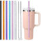 ALINK Stanley Adventure Lot de 6 pailles réutilisables extra longues de 31 cm avec 2 brosses de nettoyage (6 couleurs)