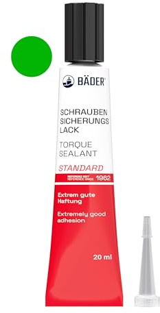 Schraubensicherungslack Standard Grün 20 ml – Plombenlack, Siegellack & Markierungslack für Schrauben, Manipulationsschutz - Extrem haftstark, lösemittelbeständig, Made in Germany von BÄDER LACKFABRIK