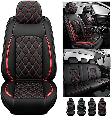 Autositzbezüge Set | Sitzbezüge Leder für Opel Corsa A Corsa B Corsa D Corsa E Corsa F | PU Leder Sitzschoner | Universal Leder Seasons Protectors VerschleißFest Kunstleder | Auto-Zubehör Innenraum (