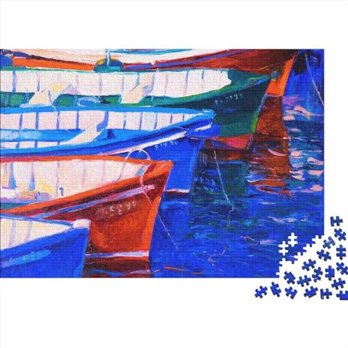 Puzzles 1000 Teile Ölgemälde-Boot-Puzzles für Erwachsene kreative Holzpuzzles Puzzles für Teenager Geschenke 1000 Stück (75 x 50 cm)