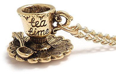 LunarraStar Women Tea Cup Necklace Alice in Wonderland Tea Time Pendant