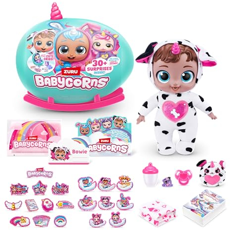 Babycorns Interaktive Babypuppe Serie 1 Groß (Bowie) von ZURU mit Lichtern und Geräuschen, Magische Babypuppen, Überraschung, Unboxing, Mädchen, Puppen, Geschichte