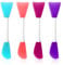 Silicone Face Mask Applicator, 4 PCS Double-End Mask Brushes for Facial Mud Mixing Spatula Soft Makeup Beauty Brush Tools for Apply Skincare Cream,Lotion, Gel, Cosmetic Foundation (4 Colors)