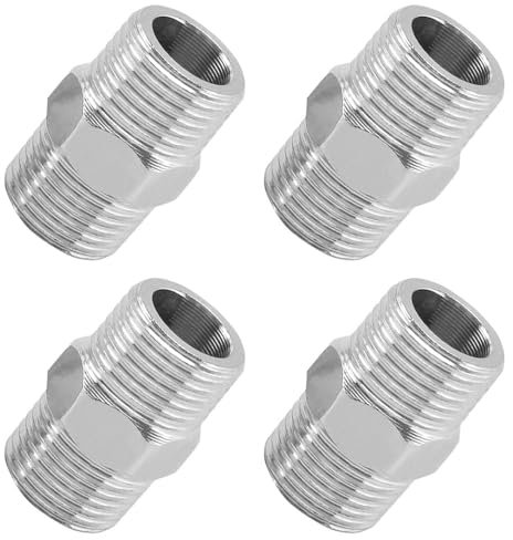 4 Pcs Stainless Steel Shower Hose Connector Shower Hose Extension Fitting Shower Head Connector for Air Hoses Fuel Hoses Water Pipes Shower Hoses Help You Extend The Water Pipe