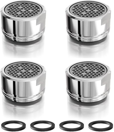 Wasserhahn Aufsatz Strahlregler - 4 Stk Sehr Wassersparend M24 Mit Edelstahl Einsatz - Sieb Für Außengewinde Wasserhähne (Silber)
