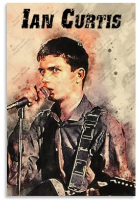 LAIRIBA Poster auf Leinwand, Motiv: Sänger Ian_Curtis, Ölgemälde-Stil, Wandkunst, Dekoration, Wohnzimmer, Schlafzimmer, Dekoration, Poster, 20 x 30 cm, ungerahmter Stil