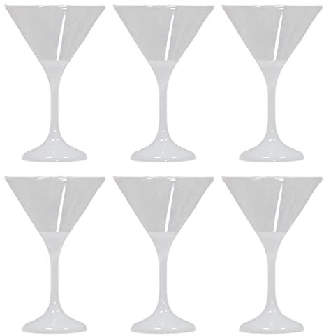 HOOLRZI Lot de 6 gobelets lumineux en plastique de 210 ml - Gobelets à cocktail clignotants - Accessoires pour le vin - Pour mariage anniversaire