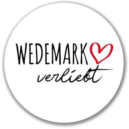 Huuraa Aufkleber Wedemark verliebt Geschenk Sticker 10cm Wedemark Geschenkidee