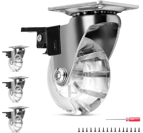 4er Set Möbelrollen klein, Rollen für Möbel 50 mm, Möbelrollen mit Bremse Role für Möbel Lenkrollen Tragkraft 160KG 360° Drehbar Räder Rollen Transportrollen für Palettenmöbel, Couchtische, Krippen