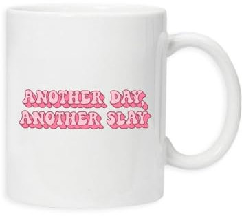 New Spirit Original Another Day Another Slay Pink Text Mug, Drinks Cups, Drinks mats, Tea, Coffee, Cute, Fun, Funny, Aesthetic, Household, Kitchen, Slay