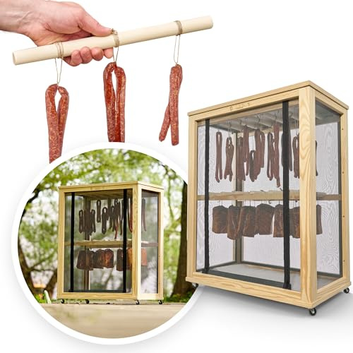 L.E.W stehende Reifekammer aus Holz – freistehender Reifeschrank für Wurst, Fleisch, Käse & Fisch – ohne Strom