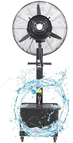 JXYQZD Ventilador pulverizador, Ventilador de Piso Industrial Comercial con Tanque de Agua, Ventilador de pulverización de 3 velocidades, para Patios Traseros, Patios y más(550mm(22 Inch))