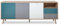 Sideboard in Eiche Sonoma hell mit Weiß, Grau und Grüm, Kommode XXL skandinavisches Design, Anrichte Tricolor 180 x 71 cm Colory (180 cm)