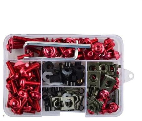 HIMNIL Werkzeugsatz Motorrad Verkleidung Schrauben Kit CNC Schrauben Mutter Für CBR600RR CBR900RR CBR929RR CBR1000RR CBR 600RR 900RR 929RR 1000RR 600(Rosso)