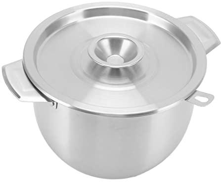 Ausla 2.8L Stainless Steel Oil Filter Pot with Lid and Strainer | Beef Dripping Container, Filter Net for Cooking, Kitchen Storage