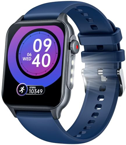 Smartwatch Uomo Con Fitness Orologio Android: 1.96 Digitale Smart Watch Con LED Torcia Bluetooth 100+ Sportive Waterproof Watch Con Contapassi Sonno Calorie Misura Fitness Tracker Per IOS Iphone