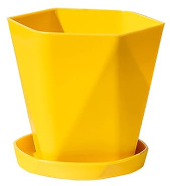 Grand pot de fleurs en résine épaississant pour la maison et le balcon en plastique, 40 cm de diamètre (jaune, taille unique)