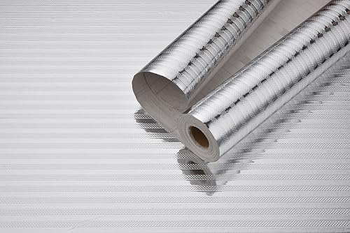Niviy Vinilo Adhesivo Muebles de Cocina Raya Aluminio Adhesivo Papel Adhesivo para Cocina Mueble Impermeable Resistente al Aceite 40x200cm