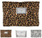 AUNGCSHE Trousse Maquillage Femme, Pochette Tissu, Trousse Toilette Femme, Grande Trousse de Toilette Femme pour Femmes Trousse de Toilette Voyage pour Port Quotidien (Léopard Brun)