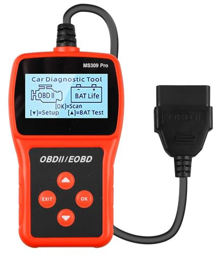 GOMETY Dispositivo de diagnóstico OBD2, lector de códigos de error del motor, dispositivo de diagnóstico automático, motor EOBD, lector de errores, lector con 10 idiomas, detección de voltaje para