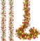 MEIVINES Artificial Flower Garland 2PCS 5.9FT Fake Flower Vines Silk Flowers Hanging Artificial Flowers Decoration for Wedding Arch Party Home Garden Wall Decoration (Red&Orange&Yellow)
