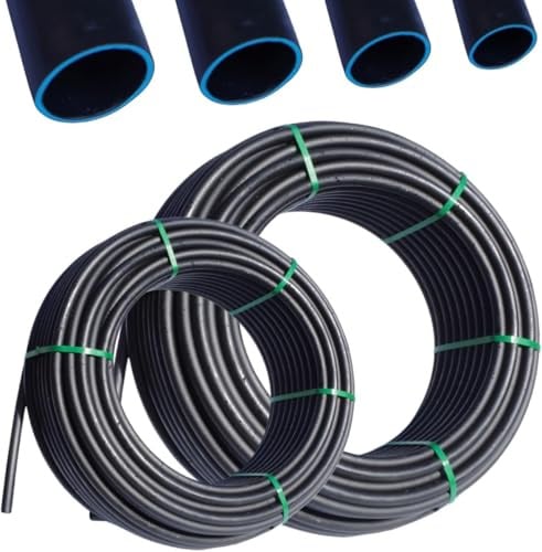 Kolor Neu 3-Lagig PE Rohr PN6 (6 Bar) Verlegerohr Wasserleitung 20mm 25mm 32mm Versorgungsleitung Bewässerung PE-Rohrleitung Druckrohr unterirdisch u oberirdisch (20 mm x 25 Meter)