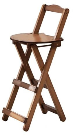 CUAJHNPX Tabouret de Bar Pliant en Bambou avec Dossier et Repose-Pieds, Tabouret Haut Portable pour Petit-déjeuner, pour îlot de Cuisine, Jardin, intérieur ou extérieur, Marron, 45 cm